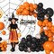 130 Pcs Rose Gold Confetti Balloons Garland,Orange And Black Balloons Arch Kit